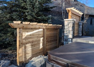 wooden privacy screen